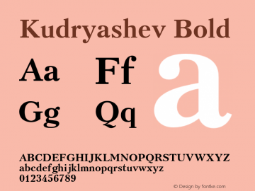 Kudryashev-Bold Version 1.000 2008 initial release图片样张