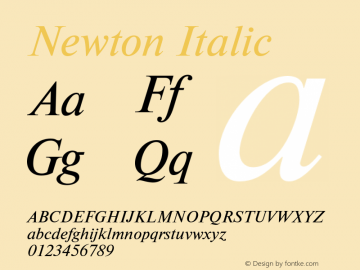 Newton Italic Version 001.000图片样张