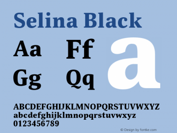 Selina Black Version 2.000 Font Sample