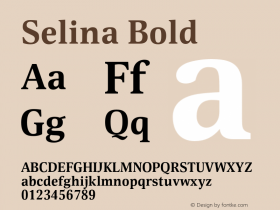 Selina Bold Version 2.000 Font Sample