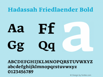 Hadassah Friedlaender Bold Version 12.100;hotconv 1.0.109;makeotfexe 2.5.65596图片样张