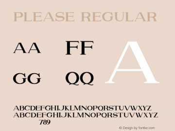 Please Version 1.00;September 4, 2019;FontCreator 11.5.0.2430 64-bit Font Sample