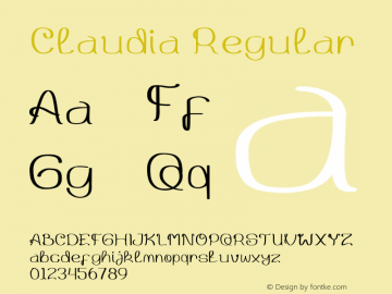 Claudia Version 1.00;December 5, 2019;FontCreator 12.0.0.2546 32-bit Font Sample