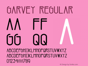 Garvey Version 1.00;December 14, 2019;FontCreator 11.5.0.2427 32-bit图片样张