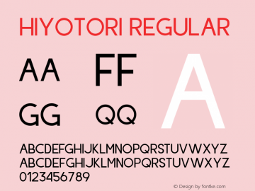 Hiyotori Version 1.00;December 20, 2019;FontCreator 11.5.0.2422 64-bit Font Sample