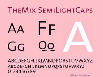 TheMix SemiLightCaps Version 1.0 Font Sample