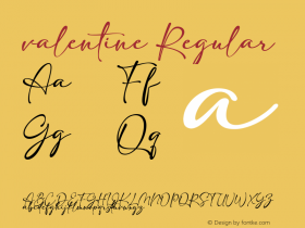 valentine Version 1.000 Font Sample