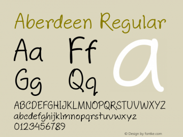 Aberdeen Regular Version 1.00 October 26, 2014, initial release Font Sample