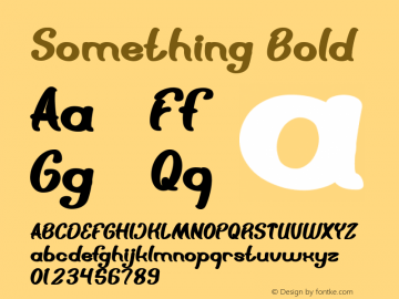 Something Bold Version 1.00;January 7, 2020;FontCreator 11.5.0.2430 64-bit Font Sample