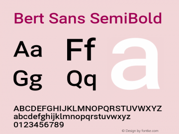 Bert Sans SemiBold Version 12.135;January 10, 2020;FontCreator 12.0.0.2547 64-bit图片样张