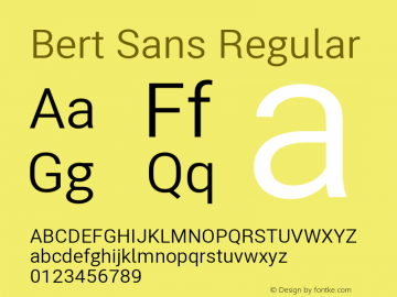 Bert Sans Version 12.135;January 10, 2020;FontCreator 12.0.0.2547 64-bit Font Sample