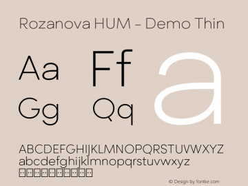 Rozanova HUM - Demo Thin Version 1.019;hotconv 1.0.109;makeotfexe 2.5.65596图片样张