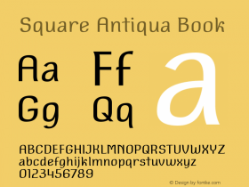 Square Antiqua Book Version 2.0.0; 20200-01 Font Sample