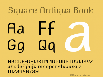 Square Antiqua Book Version 2.0.0; 20200-01 Font Sample