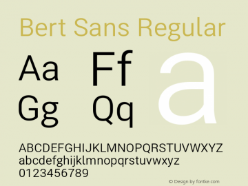 Bert Sans Version 12.135;January 11, 2020;FontCreator 12.0.0.2547 64-bit Font Sample