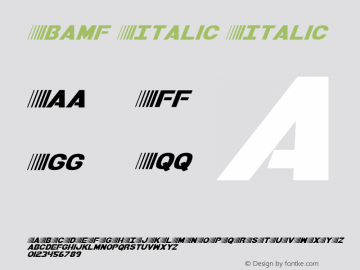 Bamf Italic Italic 1 Font Sample