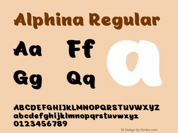 Alphina Version 1.00;January 3, 2020;FontCreator 11.5.0.2422 64-bit Font Sample