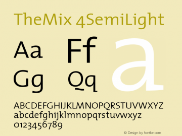 TheMix 4SemiLight Version 1.0 Font Sample