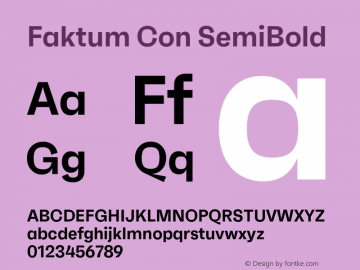 Faktum-ConSemiBold Version 1.001;PS 001.001;hotconv 1.0.88;makeotf.lib2.5.64775 Font Sample