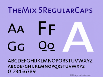 TheMix 5RegularCaps Version 1.0 Font Sample