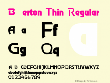 Berton Thin Regular Version 0.00 January 1, 1904图片样张