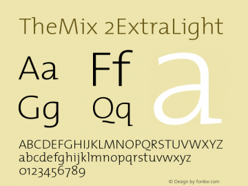 TheMix 2ExtraLight Version 1.0 Font Sample