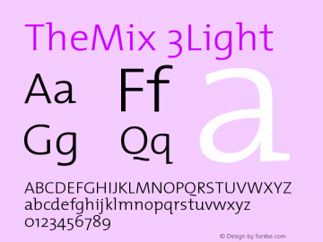 TheMix 3Light Version 1.0 Font Sample