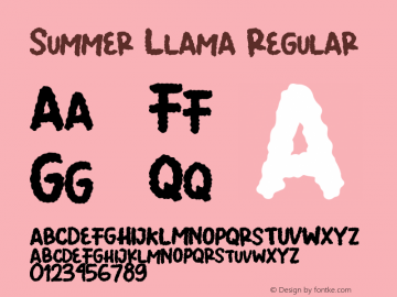 Summer Llama Version 1.00;June 18, 2019;FontCreator 11.5.0.2430 64-bit图片样张