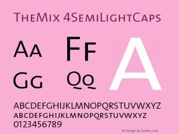 TheMix 4SemiLightCaps Version 1.0 Font Sample