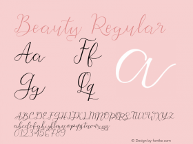 Beauty Version 1.00;February 25, 2019;FontCreator 11.5.0.2430 64-bit Font Sample