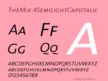 TheMix 4SemiLightCapsItalic Version 1.0 Font Sample