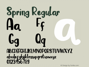 Spring Version 1.00;February 18, 2019;FontCreator 11.5.0.2430 64-bit Font Sample