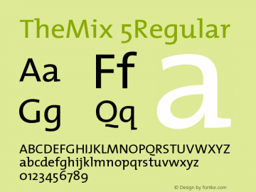 TheMix 5Regular Version 1.0 Font Sample
