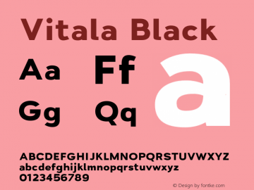 Vitala Black Version 1.000;hotconv 1.0.109;makeotfexe 2.5.65596 Font Sample