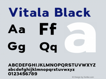 Vitala Black Version 1.000 Font Sample