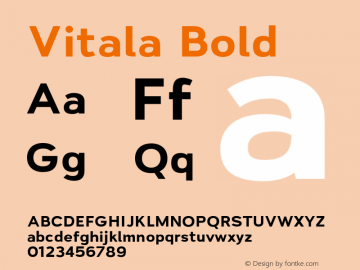 Vitala Bold Version 1.000;hotconv 1.0.109;makeotfexe 2.5.65596 Font Sample