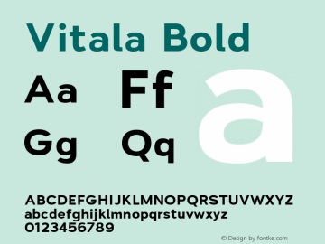 Vitala Bold Version 1.000 Font Sample