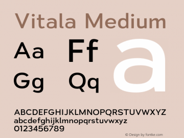 Vitala Medium Version 1.000;hotconv 1.0.109;makeotfexe 2.5.65596 Font Sample