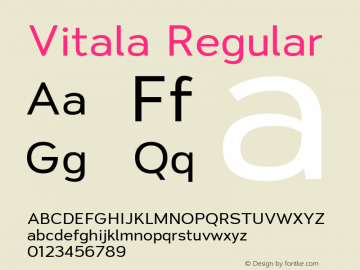 Vitala Regular Version 1.000 Font Sample