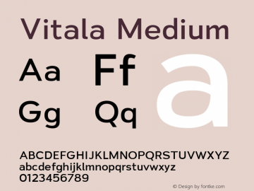 Vitala Medium Version 1.000 Font Sample