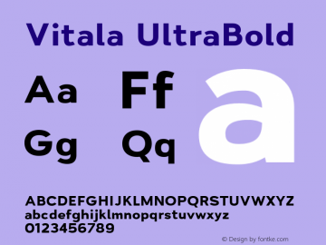 Vitala UltraBold Version 1.000;hotconv 1.0.109;makeotfexe 2.5.65596 Font Sample