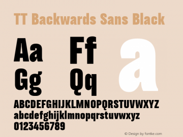 TTBackwardsSans-Black Version 1.000图片样张