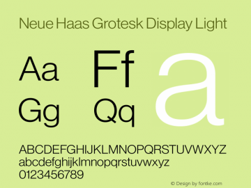 Neue Haas Grotesk Display Light Version 1.00图片样张