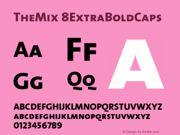 TheMix 8ExtraBoldCaps Version 1.0 Font Sample