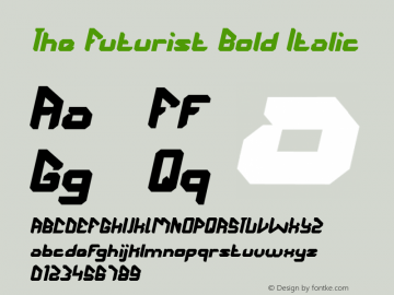 The Futurist Bold Italic Version 1.00;September 9, 2019;FontCreator 11.5.0.2430 64-bit图片样张