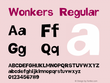 Wonkers Regular 1.2 Font Sample