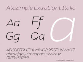 Atozimple ExtraLight Italic Version 1.00;January 10, 2020图片样张