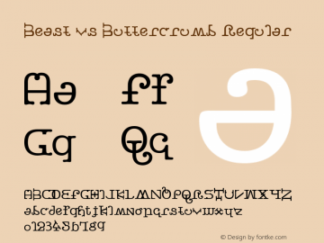 Beast vs Buttercrumb Regular Version 0.0; 1998; initial release Font Sample