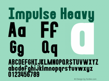 Impulse Heavy Version 1.000 Font Sample