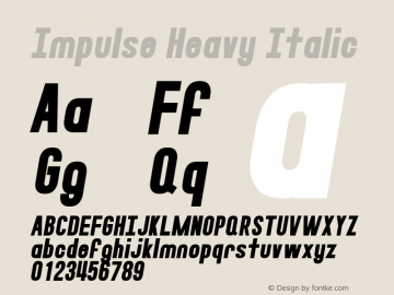 Impulse Heavy Italic Version 1.000图片样张